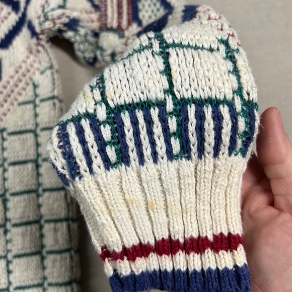 Vintage Crossings Sweater Mens Sm Tennis Racquets Preppy Grandpa V Neck Knit USA - Picture 5 of 10